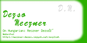 dezso meczner business card